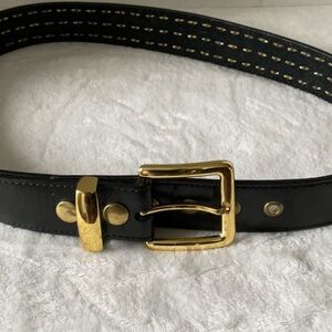 Gold Buckle studded punk rock metal belt